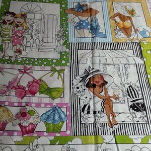 Novelty "Girly" Fabric Remnant - Loralie Harris for Quilting Treasures
